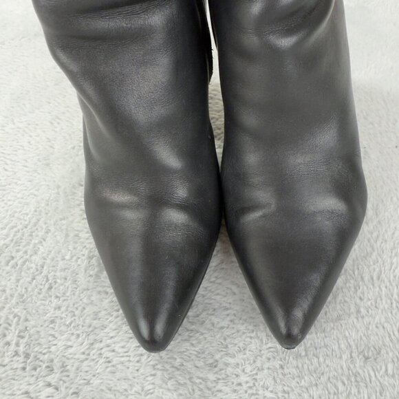 Alexander Wang Sleek Black Heeled Leather Boots Size 7 US - Picture 8 of 16